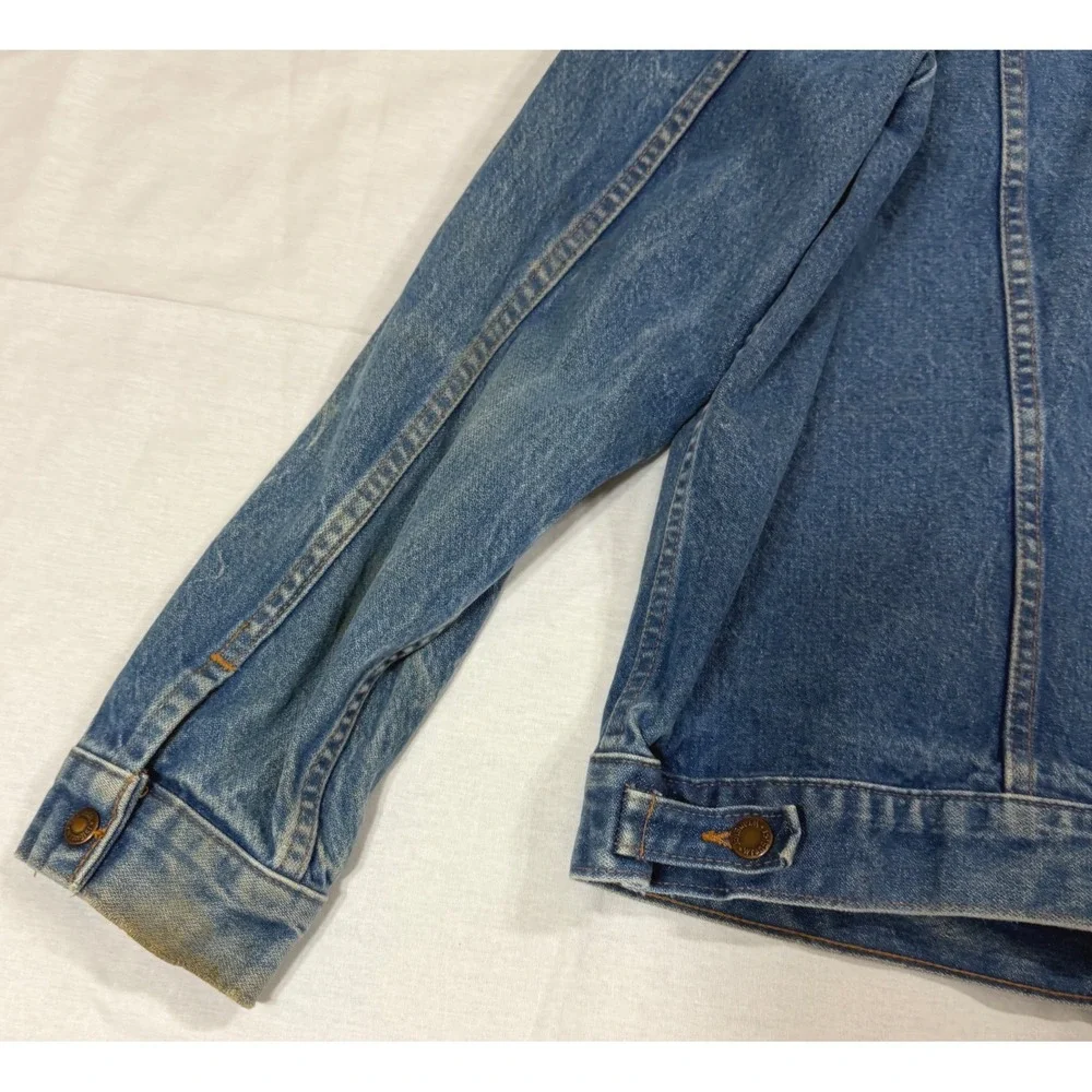 Vintage Wrangler Denim Jacket Mens 48 Blue Western Trucker Made in USA 80s